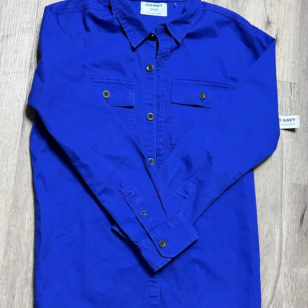 Old Navy button-up shirt kids Blue XL 14/16